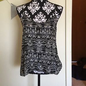 Sheer tribal print top